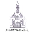 Germany, Nuremberg travel landmark vector illustration