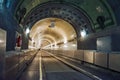 Germany. Old tunnel under the river Elbe in Hamburg. February 13, 2018