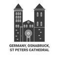 Germany, Osnabruck,St Peters Cathedral travel landmark vector illustration