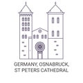 Germany, Osnabruck,St Peters Cathedral travel landmark vector illustration