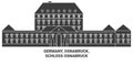 Germany, Osnaburuck,Schloss Osnabruck travel landmark vector illustration