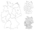 Germany outline map administrative regions