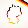 Germany - Outline map and corner flag Royalty Free Stock Photo