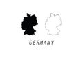 Germany outline map national borders