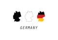 Germany outline map national borders