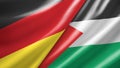 Germany and Palestine State two national flags filling the entire frame, close-up view, edge-to-edge composition Royalty Free Stock Photo