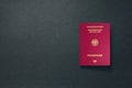 Germany Passport on dark background with copy space - 3D Illustration