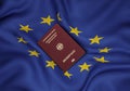 Germany passport with European Union flag