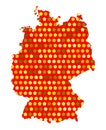 Germany with pentagons, texture, pattern, isolated.