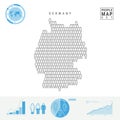 Germany People Icon Map. Stylized Vector Silhouette of Germany. Population Growth and Aging Infographics