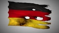 Germany perforated, burned, grunge waving flag loop alpha