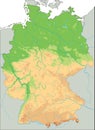 High detailed Germany physical map.