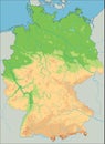 High detailed Germany physical map.