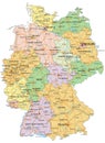 Germany - Highly detailed editable political map with separated layers. Royalty Free Stock Photo