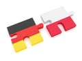 Germany Poland Partnership: German Flag And Polish Flag Puzzle Pieces, 3d illustration Royalty Free Stock Photo