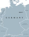 Germany political map gray colored