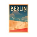 germany poster design - berlin wall. Vector illustration decorative design