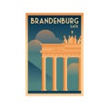 germany poster design - brandenburg gate. Vector illustration decorative design