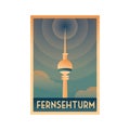 germany poster design - fernsehturm. Vector illustration decorative design