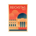 germany poster design - reichstag. Vector illustration decorative design