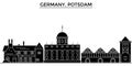 Germany, Potsdam architecture vector city skyline, travel cityscape with landmarks, buildings, isolated sights on