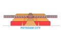 Germany, Potsdam City line cityscape, flat vector. Travel city landmark, oultine illustration, line world icons