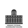 Germany, Potsdam, Kaiserbahnof Building travel landmark vector illustration