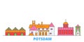 Germany, Potsdam line cityscape, flat vector. Travel city landmark, oultine illustration, line world icons