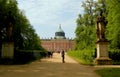 Germany, Potsdam, Sanssouci Park, view of the main dome of the New Palace from Hauptallee