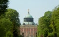 Germany, Potsdam, Sanssouci Park, view of the main dome of the New Palace from Hauptallee