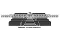 Germany, Potsdam, Sanssouci travel landmark vector illustration