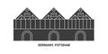 Germany, Potsdam travel landmark vector illustration Royalty Free Stock Photo