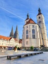 Germany Regensburg Neupfarrplatz a historical landmark along Rhine river and Danube river