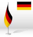 GERMANY Republic flag on flagpole for registration of solemn event, meeting foreign guests. National independence day of GERMANY.