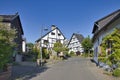 GERMANY, RHINELAND-PALATINATE, SCHALKENMEHREN - AUGUST 08, 2020: Half timbered houses in the village center of Schalkenmehren