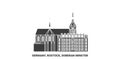 Germany, Rostock, Doberan Minster travel landmark vector illustration