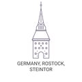 Germany, Rostock, Steintor travel landmark vector illustration Royalty Free Stock Photo