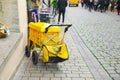 Germany, Rothenburg, fairy tale town, old street, postman car