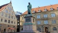 Friedrich Schiller memorial, unveiled in 1839, on Schillerplatz, Stuttgart, Germany Royalty Free Stock Photo