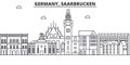 Germany, Saarbrucken architecture line skyline illustration. Linear vector cityscape with famous landmarks, city sights