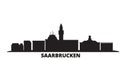 Germany, Saarbrucken city skyline isolated vector illustration. Germany, Saarbrucken travel black cityscape Royalty Free Stock Photo