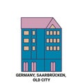 Germany, Saarbrucken, Travels Landsmark travel landmark vector illustration