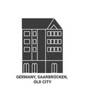 Germany, Saarbrucken, Travels Landsmark travel landmark vector illustration