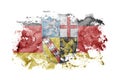 Germany, Saarland flag background painted on white paper with watercolor