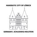 Germany, Schleswig-Holstein, Hanseatic City Of Lubeck line icon concept. Germany, Schleswig-Holstein, Hanseatic City O