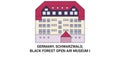 Germany, Schwarzwald, Black Forest Open Air Museum I travel landmark vector illustration