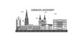Germany, Schwerin city skyline isolated vector illustration, icons Royalty Free Stock Photo
