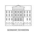 Germany, Schwerin travel landmark vector illustration