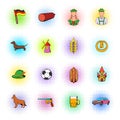 Germany set icons, comics style Royalty Free Stock Photo