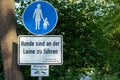 Germany sign only walking is allowed and dogs must be on a lead